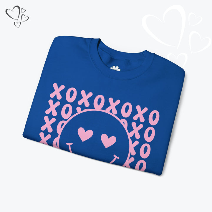 Smiley Face XOXO Sweatshirt, Vintage XOXO Valentine Sweatshirt