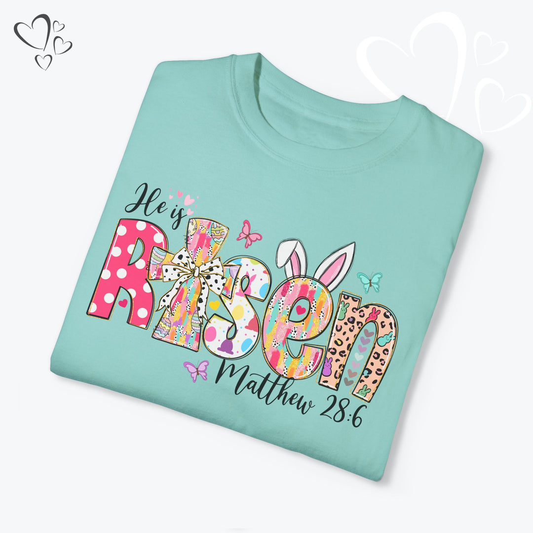 Comfort Colors® Easter "He is Risen" Shirt, Christian T-Shirt