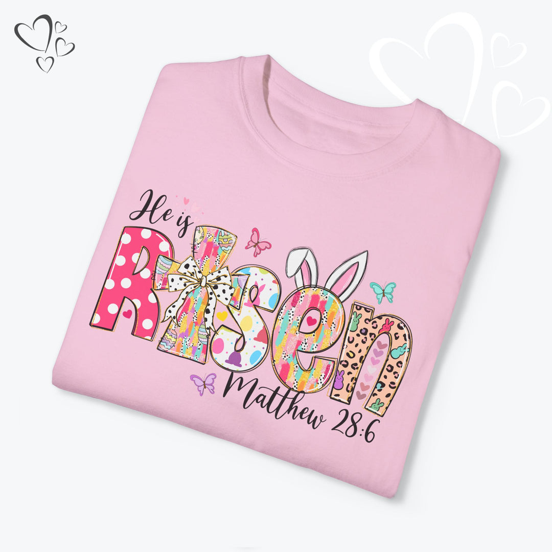 Comfort Colors® Easter "He is Risen" Shirt, Christian T-Shirt
