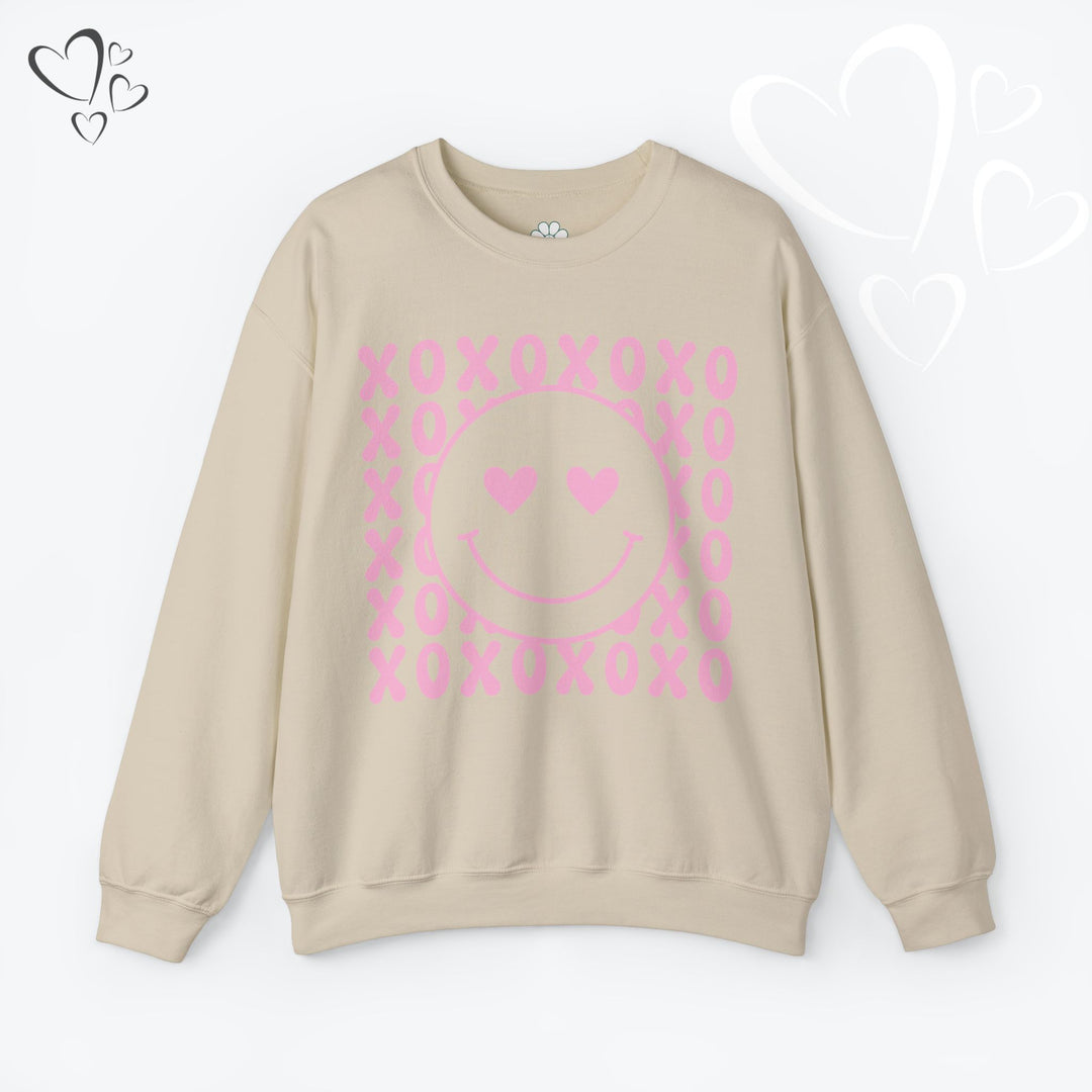 Smiley Face XOXO Sweatshirt, Vintage XOXO Valentine Sweatshirt