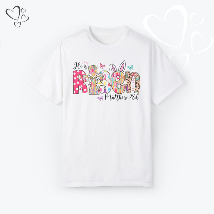 Comfort Colors® Easter "He is Risen" Shirt, Christian T-Shirt