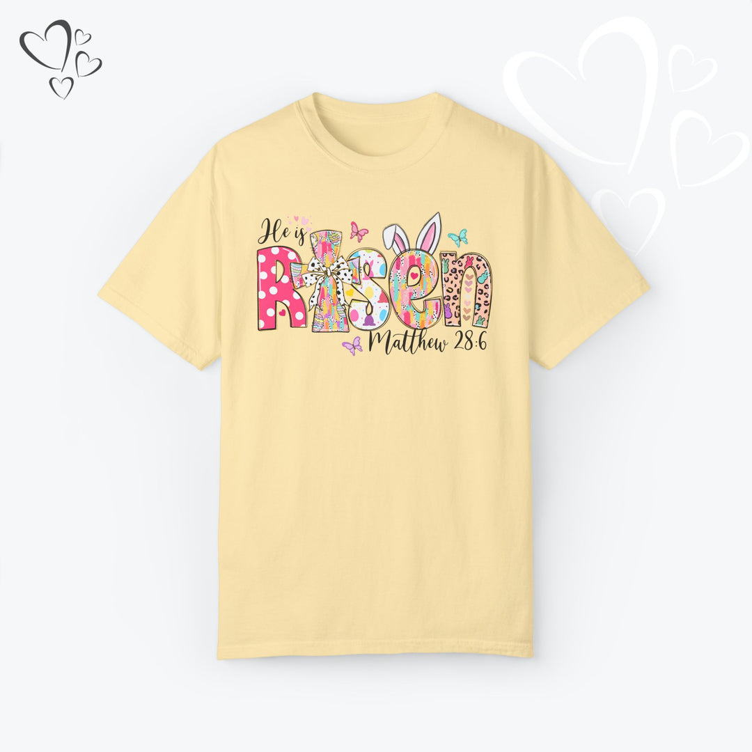 Comfort Colors® Easter "He is Risen" Shirt, Christian T-Shirt