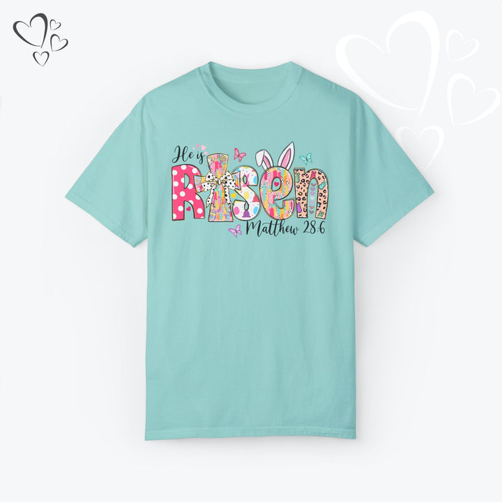 Comfort Colors® Easter "He is Risen" Shirt, Christian T-Shirt