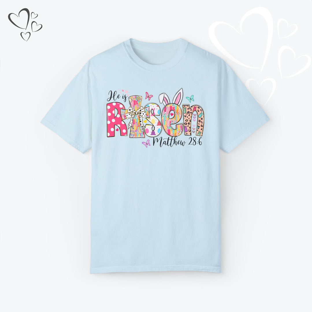 Comfort Colors® Easter "He is Risen" Shirt, Christian T-Shirt