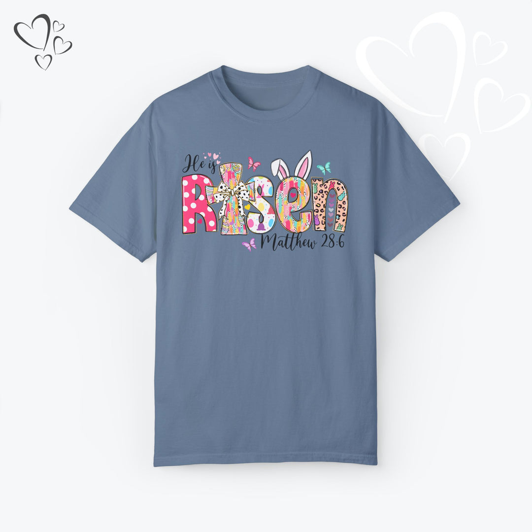 Comfort Colors® Easter "He is Risen" Shirt, Christian T-Shirt