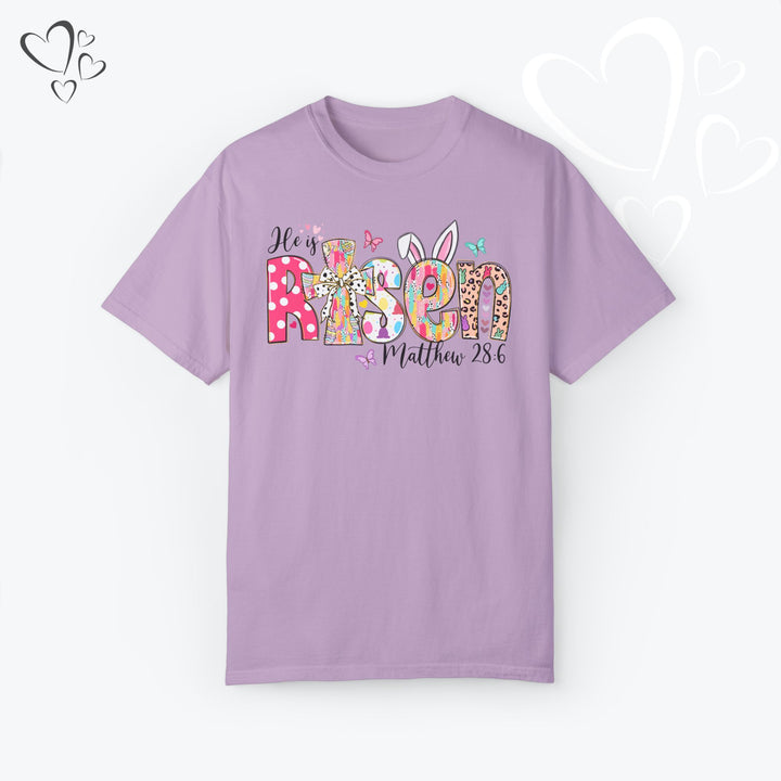 Comfort Colors® Easter "He is Risen" Shirt, Christian T-Shirt