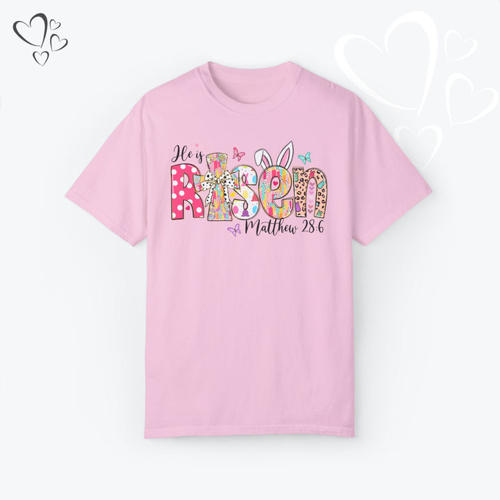 Comfort Colors® Easter "He is Risen" Shirt, Christian T-Shirt