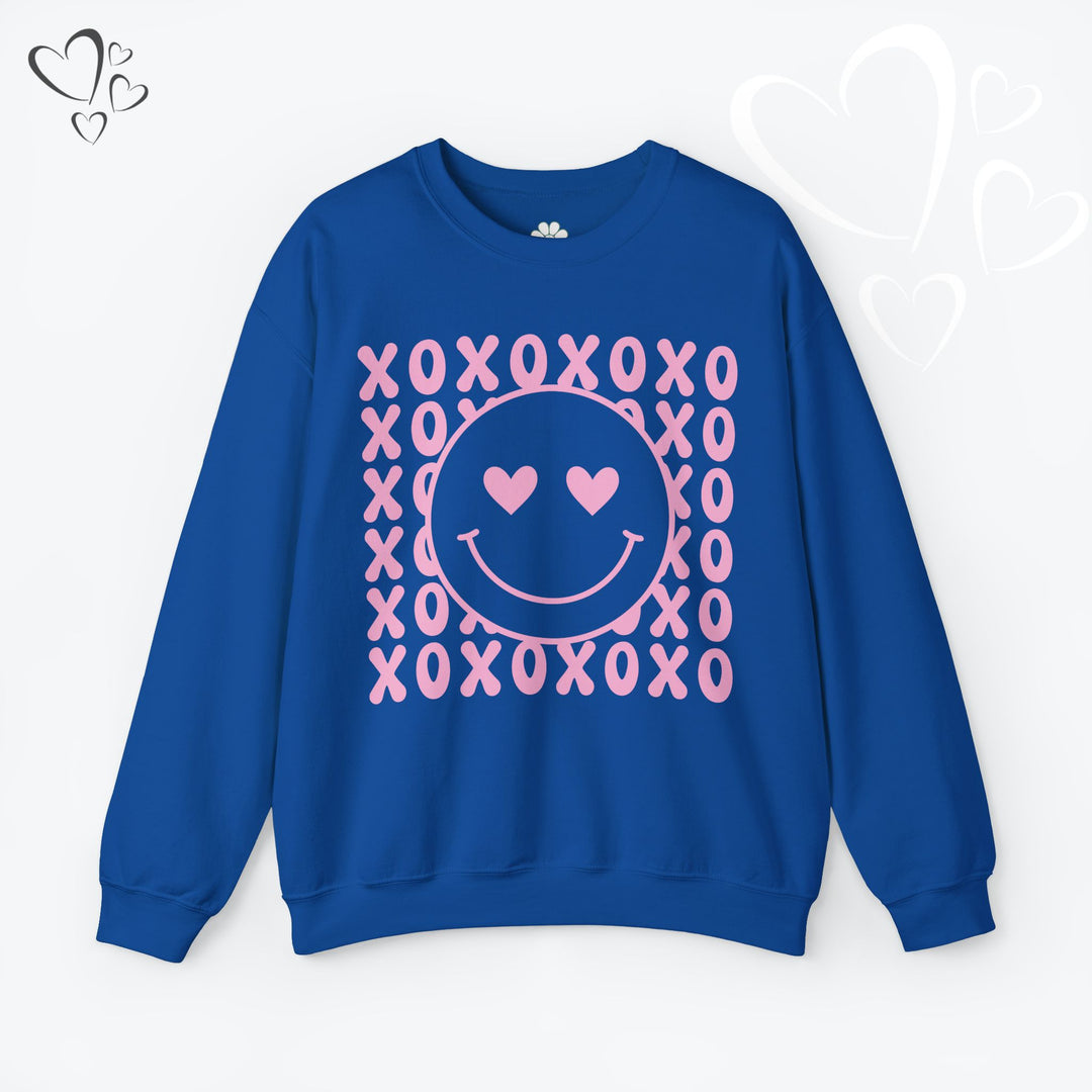 Smiley Face XOXO Sweatshirt, Vintage XOXO Valentine Sweatshirt