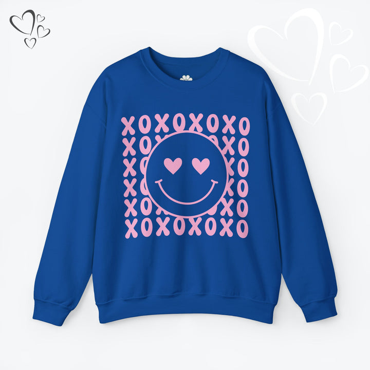 Smiley Face XOXO Sweatshirt, Vintage XOXO Valentine Sweatshirt