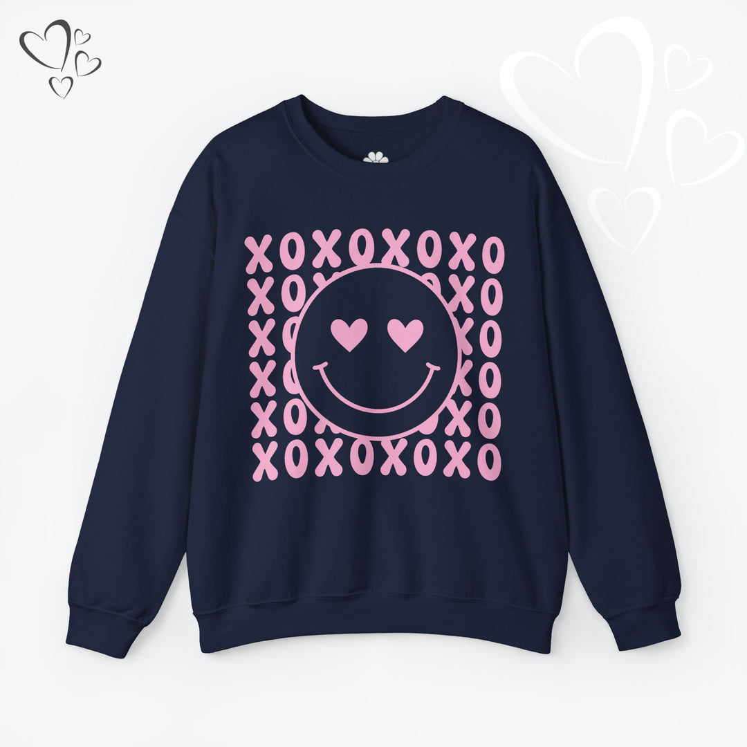 Smiley Face XOXO Sweatshirt, Vintage XOXO Valentine Sweatshirt