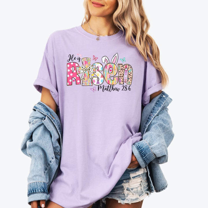 Comfort Colors® Easter "He is Risen" Shirt, Christian T-Shirt